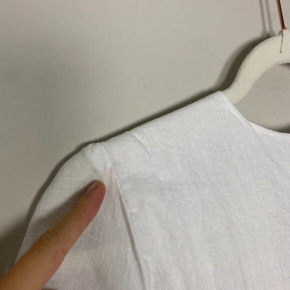 Tyler Boe Meghan Linen Tiered Midi Dress Womens XS Oversized Cottagecore - Picture 8 of 12